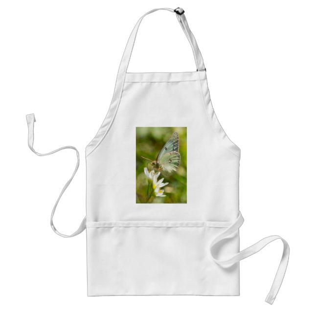 Tablier Papillon Vert sur Fausse Ail Parure et Cadeaux (Devant)