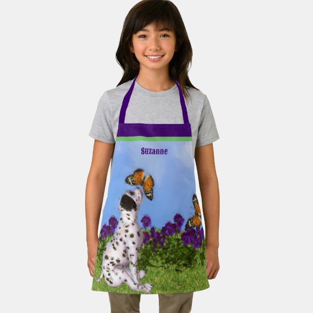 Tablier Papillons de chiot dalmate Chien Art Personnalisé (Insitu)