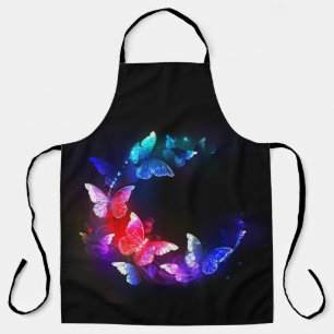 Tablier Papillons de nuit Neon brillants sur arrière - pla