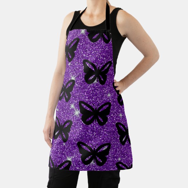 Tablier Papillons Paillettes Violettes Voler Insectes Anim (Insitu)