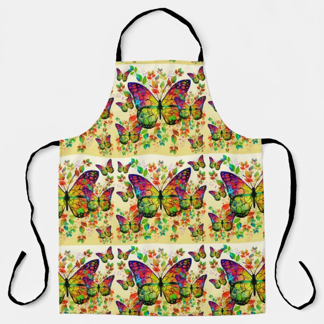 TABLIER PAPILLONS PRINTANIERS NATURE COLORÉE (Recto)