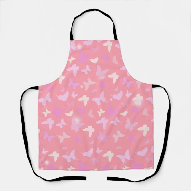 Tablier Papillons roses Motif sans couture (Recto)