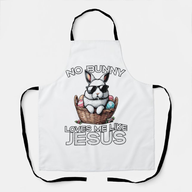 Tablier Pâques Aucun Lapin Ne M'aime Comme Jésus Hommes Ch (Recto)
