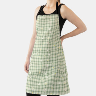 Tablier Pâques Rabbit Poulet Vert Plaid Motif