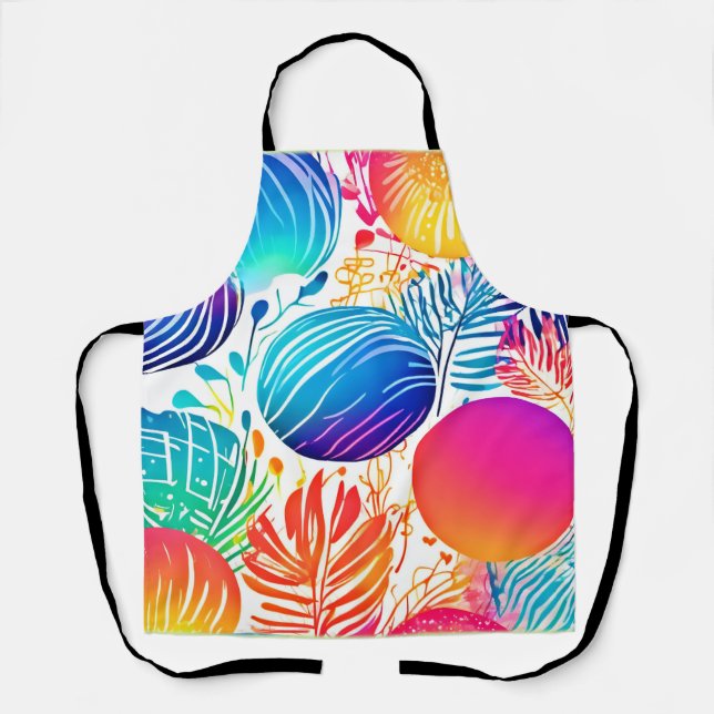 Tablier Paradis Abstrait tropical (Recto)