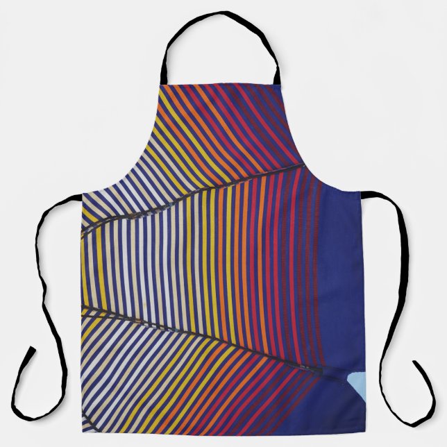 Tablier Parapluie bleu et multicolore (Recto)