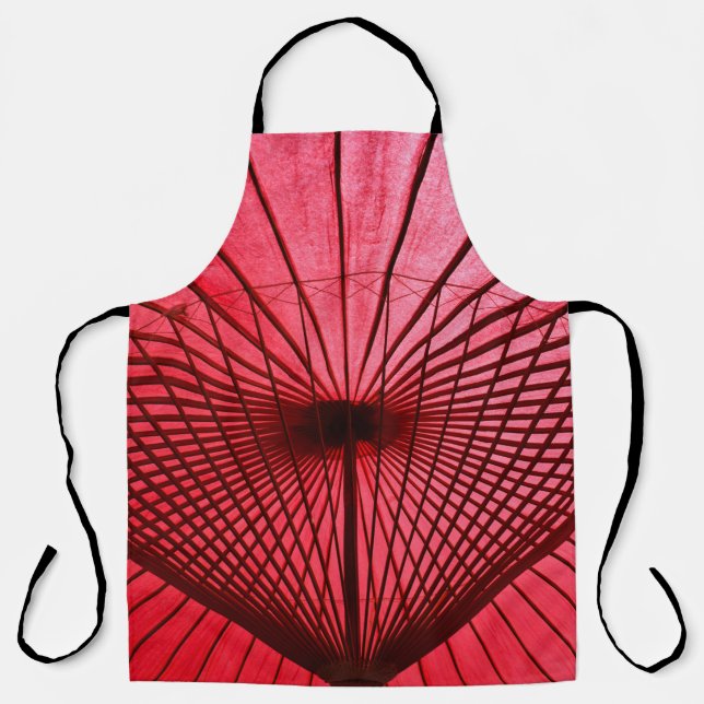 Tablier Parapluie de papier à huile rouge (Recto)