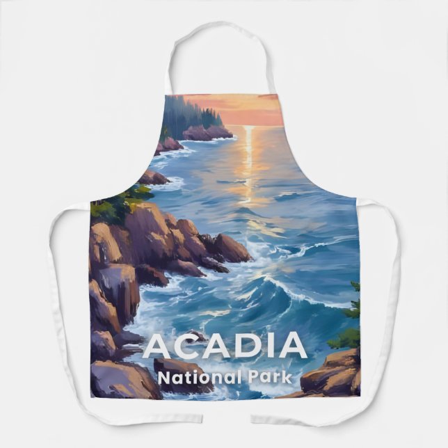 Tablier Parc national d'Acadia | Peinture de voyage d'art  (Recto)