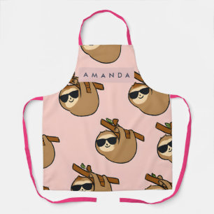 Tablier Paresseux Adorable Personnalisé avec Motif Lunette