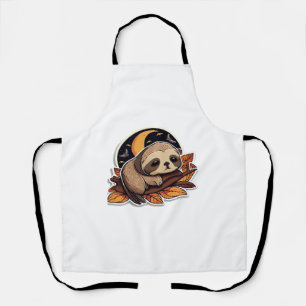 Tablier paresseux citrouille Halloween autocollant style 2