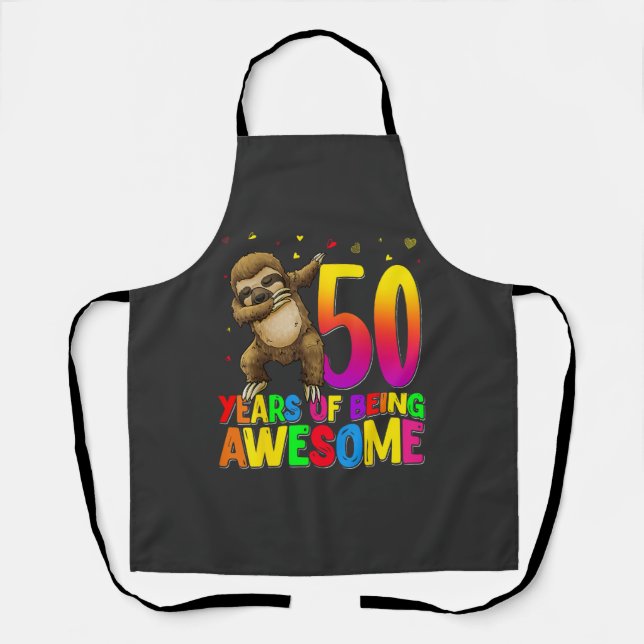 Tablier Paresseux de la fête d'anniversaire de 50 ans Dabb (Recto)