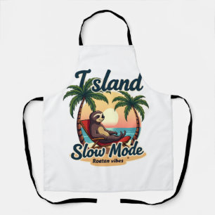 Tablier Paresseux de Roatan Vintage Île Relax Graphique 2