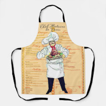 Paris France Chef Caricature Menu Texte