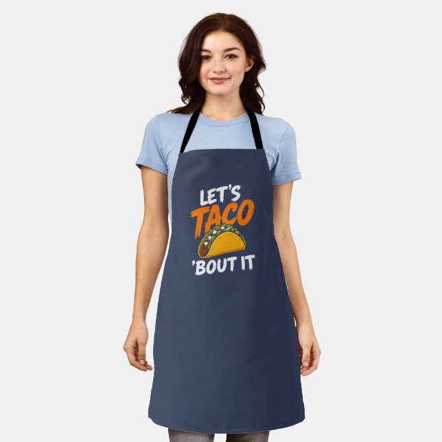 Tablier Parlons Taco Drôle de Jeu de Mots (Porté)