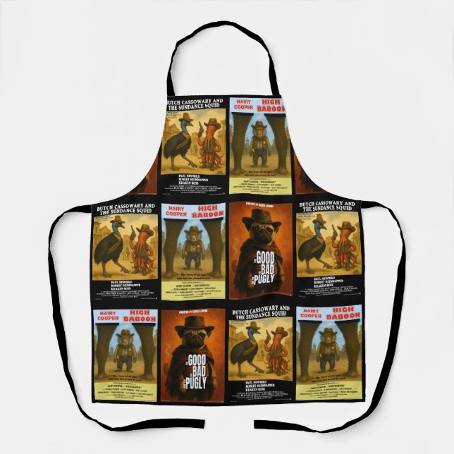 Tablier Parodie d'affiche de film western (Recto)