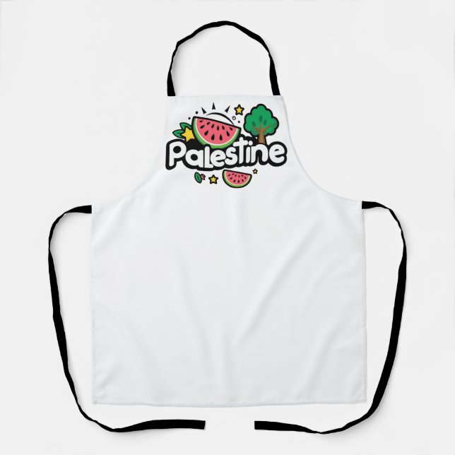 Tablier Parole palestinienne mignonne entourée de pastèque (Recto)