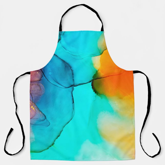 Tablier Partie de peinture à l'encre d'alcool, macro photo (Recto)