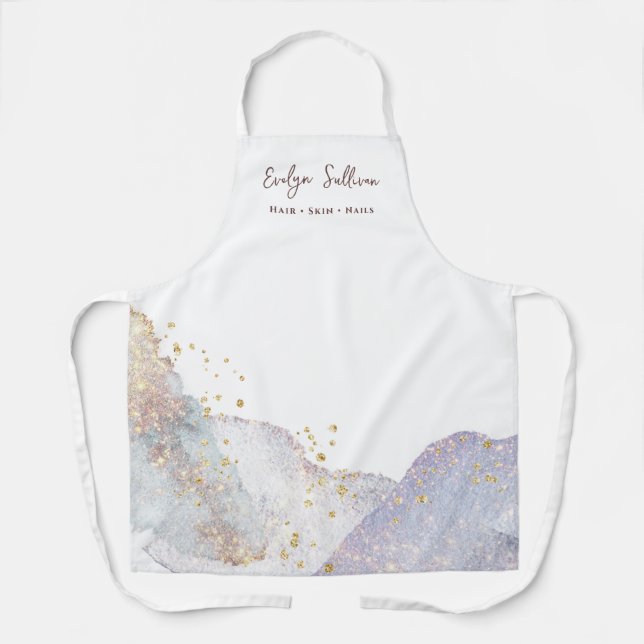 Tablier Parties scintillant aquarelle formes apron (Recto)