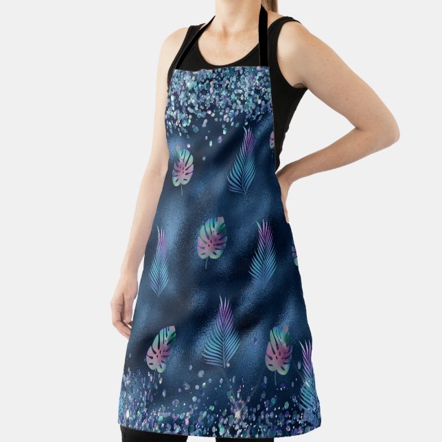 Tablier Parties scintillant aux Faux Bleues avec Feuilles  (Insitu)