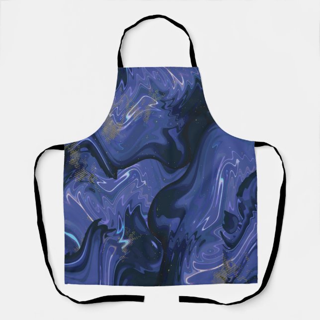 Tablier Parties scintillant bleue Galaxy Swirl Abstrait Mo (Recto)