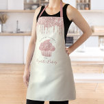 Tablier Parties scintillant Cupcake rose Drives boulangeri<br><div class="desc">Voici une façon merveilleuse d’ajouter au plaisir de la cuisson. Ajoutez un éclat supplémentaire à vos aventures culinaires chaque fois que vous portez ce tablier élégant, sophistiqué, simple et moderne. Un cupcake en or brillant et rose, des gouttes de parties scintillant et une typographie manuscrite gris foncé recouvrent un arrière...</div>