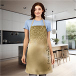 Tablier Parties scintillant d'or Métallique manuscrite Nom<br><div class="desc">Cette conception peut être personnalisée en choisissant l'option personnaliser pour ajouter du texte ou apporter d'autres modifications. Si ce produit a la possibilité de transférer la conception à un autre article, s'il vous plaît assurez-vous d'ajuster la conception pour s'adapter si nécessaire. Contactez-moi à colorflowcreations@gmail.com si vous souhaitez avoir cette conception...</div>