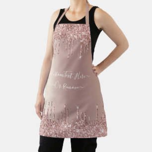 Tablier Parties scintillant rose Gold Blush Éclats Texte 