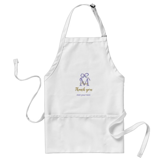 Tablier Parties scintillant violet arc ajouter nom lettre  (Devant)