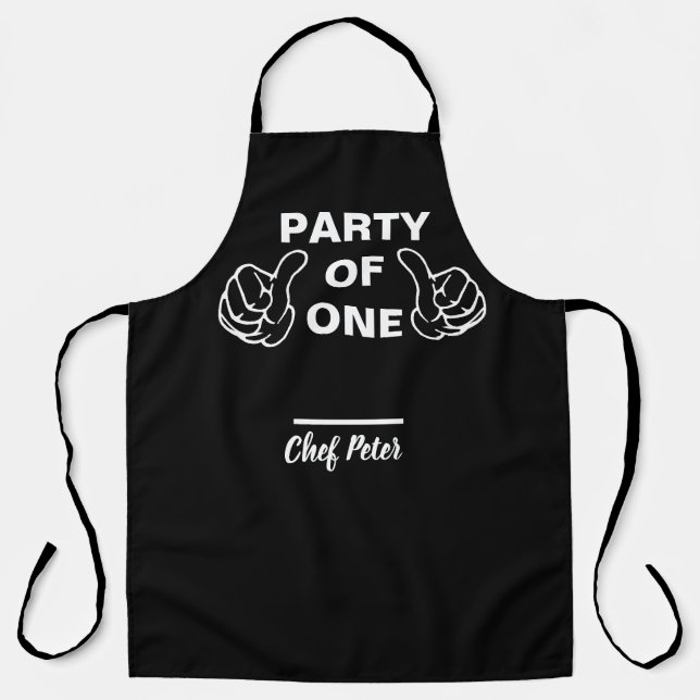 Tablier Party Of One Chef Apron - Funny Custom Kitchen Gif (Recto)