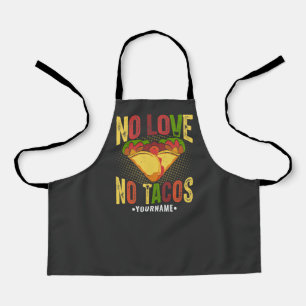 Tablier Pas d'amour pas de tacos Drôle de jeu de mots sur