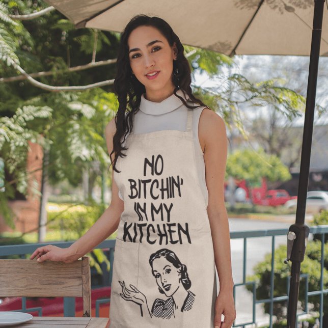 TABLIER PAS DE BITCHIN DANS MA CUISINE RETRO WIFE APRON (Créateur téléchargé)