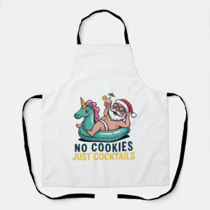 Tablier Pas de cookies juste des cocktails Santa Noël d'ét