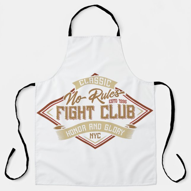 Tablier Pas de règlement Club de combat (Recto)