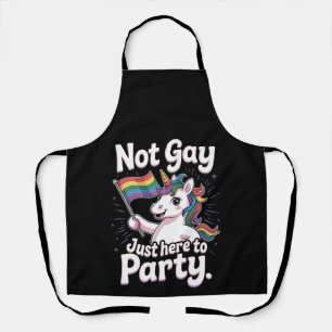 Tablier Pas gay, juste ici pour faire la fête LGBTQ Fierté