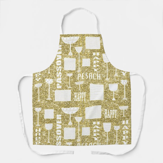 Tablier Passover Matzah Vin Gold Apron (Recto)