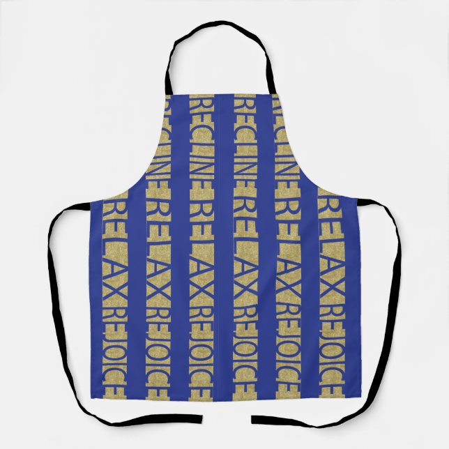 Tablier Passover Recline Blue Gold Apron (Recto)