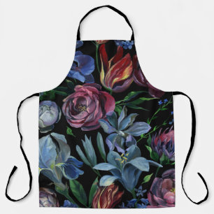 Tablier Pastel à l'huile florale : Motif sans couture