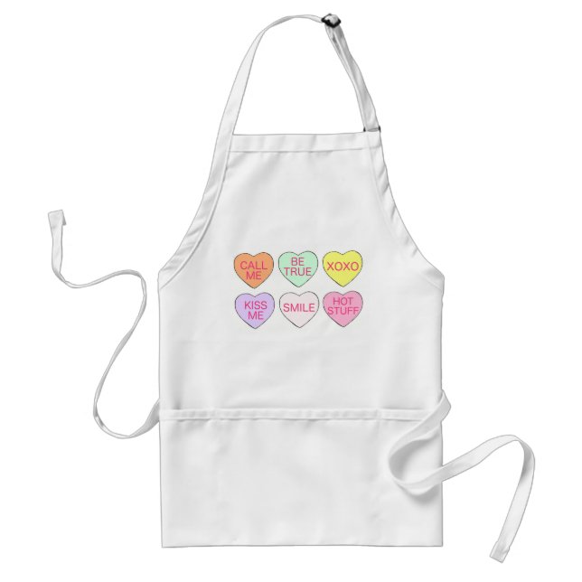 Tablier Pastel Candy Coeurs de conversation Saint Valentin (Devant)