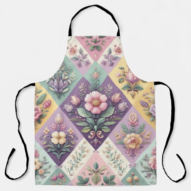 Tablier Pastel coloré Jacquard Pâques/Printemps (Recto)