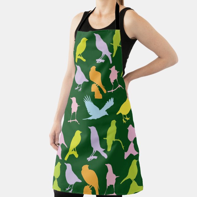 Tablier Pastel Coloured Variété d'oiseaux Motif (Insitu)
