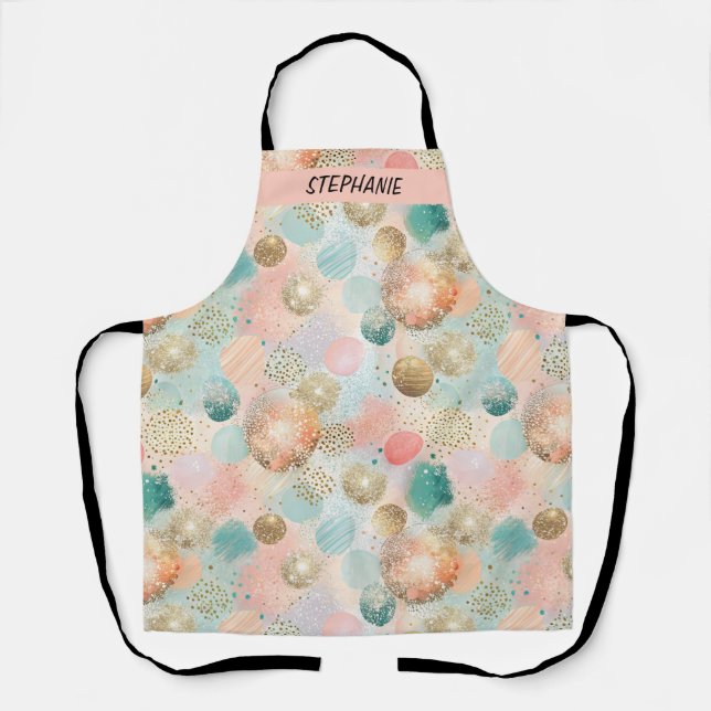 Tablier Pastel Confetti Parties scintillant Motif Abstrait (Recto)