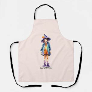 Tablier Pastel Cute Witch Girl Halloween esthétique