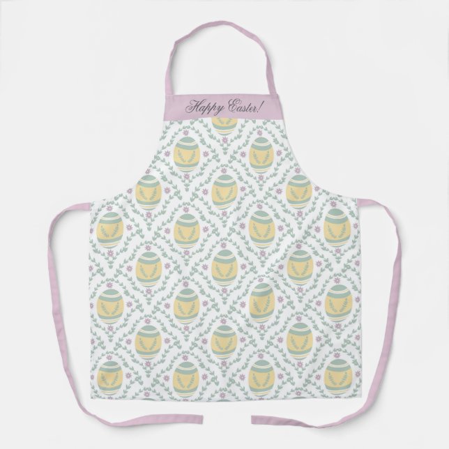 Tablier Pastel Damask Oeufs de Pâques Motif (Recto)