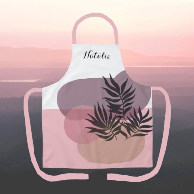 Tablier Pastel doux Abstrait Pink Tropical Apron (Créateur téléchargé)
