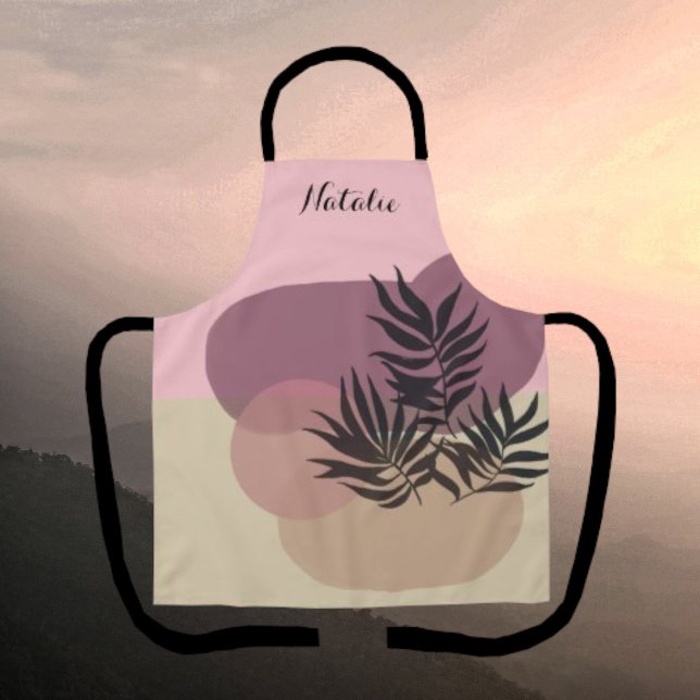 Tablier Pastel doux Abstrait Tan rose Tropical Apron (Créateur téléchargé)