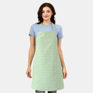 Tablier Pastel Green En vichy Motif