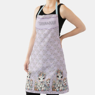 Tablier Pastel Kawaii Unicorne Mère fille Duo Lavender