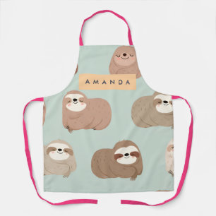 Tablier Pastel personnalisé Adorable Sloth Motif
