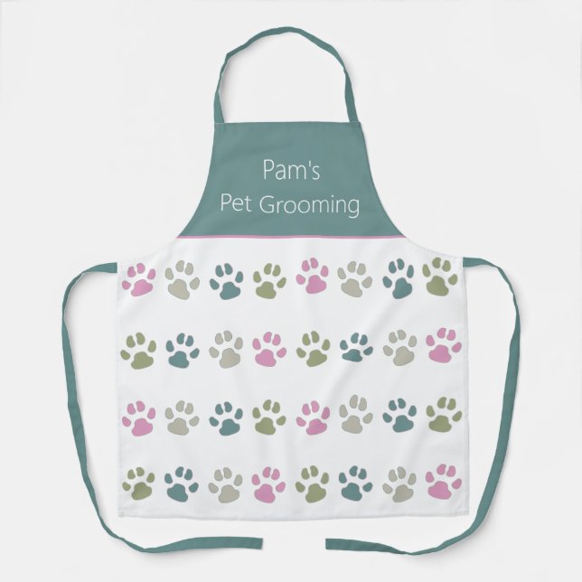 Tablier Pastel Pet Paws Apron personnalisé (Recto)
