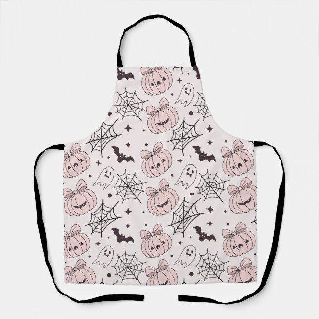 Tablier Pastel Pink Halloween Motif sans couture (5) (Recto)